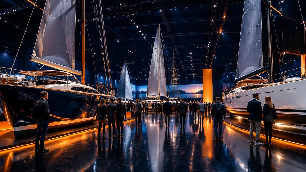 Sailing Pavilion · Illustrative show-hall scene