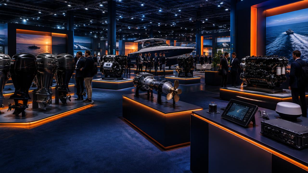 Marine Technology Pavilion · Illustrative show-hall scene